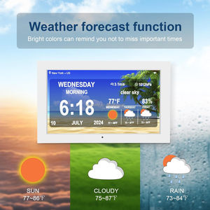 <span class=keywords><strong>Calendrier</strong></span> de bureau numérique électronique intelligent WiFi avec paramètres de rappel de mémo, affichage météo, température et humidité - Product Image 4