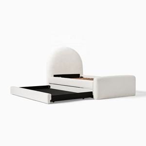 Großhandel Kinder betten gepolstert mit Ausziehbett Soft Fabric <span class=keywords><strong>Single</strong></span> Double Size Custom ized Farbe Modernes Bett - Product Image 6