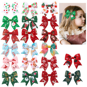Jepit Rambut Pita Natal untuk Anak Perempuan, Santa, Kepingan Salju, Rusa Kutub, Pita Grosgrain, Jepit Rambut Anak, Aksesoris Rambut Pesta Natal - Product Image 1