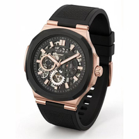 Montre automatique mécanique de style professionnel, étanche, avec cadran confortable, bracelet en cuir, aiguilles lumineuses, pour les trajets quotidiens, montre décontractée