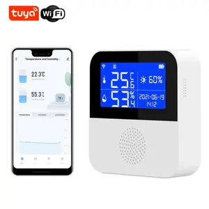 家用图雅WiFi无线数字温度计湿度计支持防水外部温度传感器探头