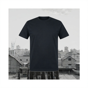 T-shirt surdimensionné pour homme 100% coton, col rond, manches courtes, tee-shirt uni, logo personnalisé, vêtements décontractés - Product Image 3