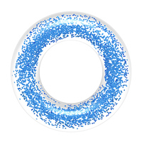 Bouée de natation gonflable transparente en PVC argenté à paillettes de 104 cm avec sequins, durable et écologique pour l'entraînement de natation féminin