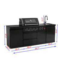 Livraison rapide en 7 jours aux États-Unis - Armoires de cuisine extérieures Youya en acier inoxydable 304, barbecue, cuisine mobile modulaire d'extérieur