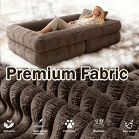 Canapé-lit convertible en tissu réglable, best-seller, pour salon, avec pouf