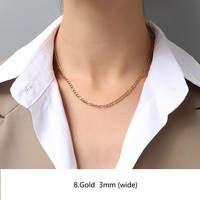 Bijouterie tendance en acier inoxydable plaqué or 18 ct Vente en gros Collier Figaro avec câble gourmette pour femmes et hommes