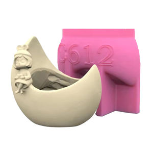 <span class=keywords><strong>Chapeau</strong></span> Oreilles <span class=keywords><strong>de</strong></span> Lapin Créatif Dessin Animé 3D, Fille Assise sur la Lune, Moule en Silicone pour le Bricolage, Cire et Cire, Gypse, Pot <span class=keywords><strong>de</strong></span> Fleur - Product Image 5