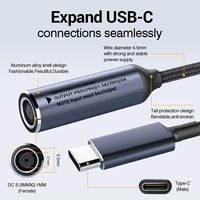 Adaptador cuadrado Lenovo de alta potencia de 11mm X 4,5mm a USB tipo C Cable de carga de alimentación de 100W Ideal para portátiles HP DELL, teléfonos y tabletas