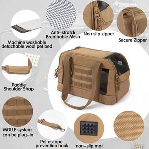 Sac de transport pliable pour animaux de compagnie, homologué par les compagnies aériennes, en tissu souple, pour chien ou chat, fabriqué en usine BSCI, vente en gros, personnalisable. - Product Image 4