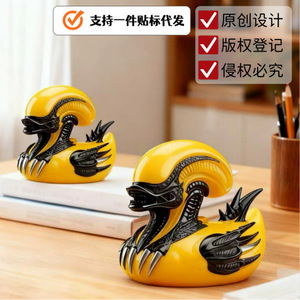 Resin Duck Ornament Green Muscular Duck <b>Desk</b> Decor Artistic Home Decoration Office <b>Study</b> Gift - Product Image 4