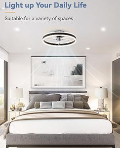 Ventiladores de Techo de Perfil Bajo con Luces, Ventilador de Techo Moderno de Montaje Empotrado de 19.7 Pulgadas, Ventiladores de Techo LED con Intensidad Regulable Continua en 3 Colores - Product Image 6