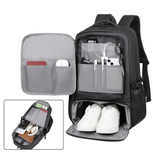 กระเป๋าเป้กันน้ำคุณภาพสูงสำหรับเล่นกีฬาและใช้ในชีวิตประจำวัน พร้อมช่องใส่ USB สำหรับเดินทาง ทำงาน และใส่แล็ปท็อป มีช่องเก็บรองเท้า - Product Image 4