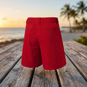 Shorts pour hommes sportifs à taille élastique en toile tissée écologique imprimée numériquement 100% nylon - Product Image 1