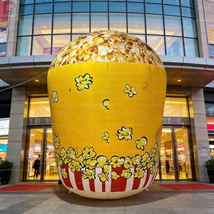 Modelo inflable gigante de palomitas de maíz con luces LED personalizado, cubo de palomitas inflable iluminado para decoración de cines/eventos/centros comerciales/festivales - Product Image 2
