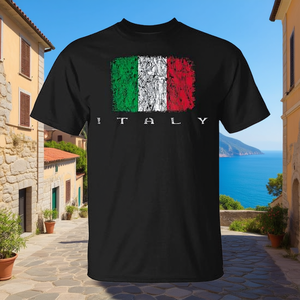 T-Shirt Orgoglio Italiano con Bandiera Italiana, Maglietta Promozionale per Vacanze in Italia con Design della Bandiera Italiana - Product Image 3