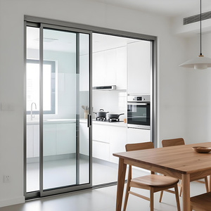 Porte coulissante en verre trempé en alliage d'aluminium à double vitrage pour usage extérieur et intérieur, isolation phonique et économie d'énergie - Product Image 3