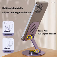 Support de téléphone rotatif entièrement en métal réglable et rotatif à 360 ° Support universel en métal pour tablette de bureau