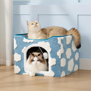 Cuccia Moderna Universale per Cani e Gatti in Tessuto, Pieghevole, a Doppio Strato, Rimovibile, Portatile, Calda per l'Inverno, per Tutte le Stagioni, per Uso Interno ed Esterno - Product Image 1