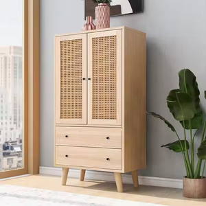 Modern <strong>Rattan</strong> Design Sideboard <strong>Chest</strong> <strong>of</strong> <strong>Drawers</strong> with 2 <strong>Rattan</strong> Doors and 2 <strong>Drawers</strong> for Bedroom &amp; Living Room - Product Image 2