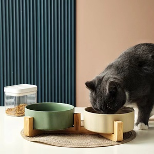 Toptan özelleştirilmiş logo çok renkli hayvan seramik pet kedi köpek kase tek/çift metal tutucu - Product Image 3