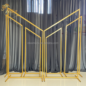 NIKA - Décor de scène de <span class=keywords><strong>mariage</strong></span> de luxe - Cadre métallique personnalisé - Grande décoration de <span class=keywords><strong>mariage</strong></span> - Ensemble de support d'arche ondulée - Product Image 4