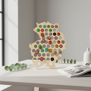 Supporto per Birra a Forma di Mappa del Mondo in Legno Ecologico Personalizzato, Tema Amore, Regalo per Pasqua e Festa del Papà, Decorazione da Parete - Product Image 3