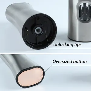 Set de Molinillos Eléctricos de <span class=keywords><strong>Sal</strong></span> <span class=keywords><strong>y</strong></span> <span class=keywords><strong>Pimienta</strong></span> de Gran Venta, Nuevo Molino de Especias Eléctrico de Acero Inoxidable - Product Image 6