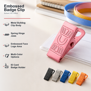 <span class=keywords><strong>Pince</strong></span> <span class=keywords><strong>à</strong></span> reliure métallique durable multicolore <span class=keywords><strong>personnalisée</strong></span> OEM avec logo en relief, porte-badge d'école, porte-cordon de bureau, taille <span class=keywords><strong>personnalisée</strong></span>, marque Weisita - Product Image 1
