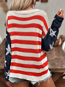 Pulls tricotés à motif d'étoiles <span class=keywords><strong>vintage</strong></span> pour femmes Style européen américain <span class=keywords><strong>pull</strong></span> d'hiver populaire <span class=keywords><strong>pull</strong></span> surdimensionné - Product Image 6