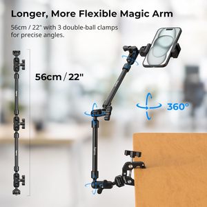 SMALLRIG 22 นิ้ว สำหรับ Magic Arm Clamp ที่ยึดกล้องแบบยืดหยุ่นสำหรับติดตั้งบนโต๊ะ ที่วางโทรศัพท์มือถือ แขนบูมแบบปรับได้พร้อมระบบกันสั่น - Product Image 3