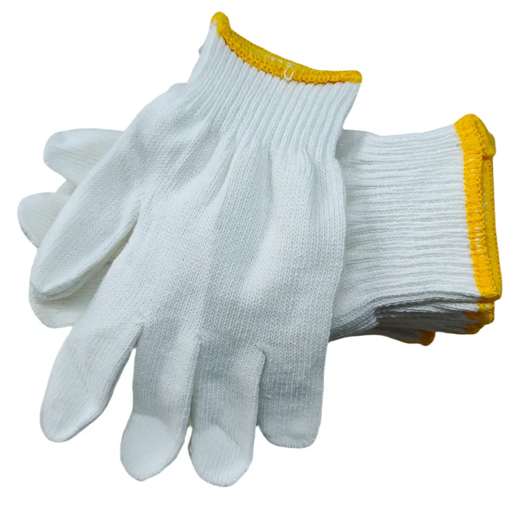 Cheap Cotton Wear-Resistant Pure Cotton knitted Protective Non-Slip Gloves Thickened Site Work Protective Gloves