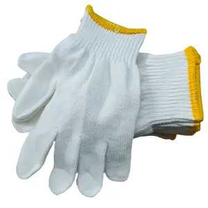 Gants de protection antidérapants en coton pur tricoté résistant à l'usure pas cher Gants de protection épais pour le travail sur le chantier