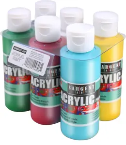 Ensemble de peinture acrylique primaire bouteilles de 4 oz séchage rapide Art non toxique pour toile d'art liquide ensemble de peinture aquarelle unique Logo personnalisé