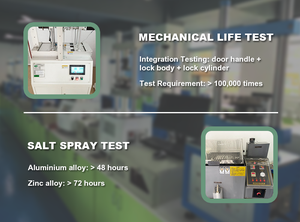 스페인어 시장 인기있는 알루미늄 도어 핸들 나무 문 잠금 핸들 - Product Image 6