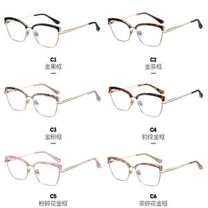 กรอบแว่นตา Cat Eye รุ่น 87275 แบบเต็มกรอบ ป้องกันแสงสีฟ้า วัสดุ TR90 สำหรับทั้งชายและหญิง ขาแว่นโลหะแบบสปริง ดีไซน์ทรงสี่เหลี่ยม - Product Image 2