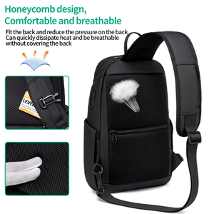Saco de peito dos homens estilo simples cor sólida cintura masculina sacos <span class=keywords><strong>anti</strong></span> roubo único ombro Cruz corpo sacos grande capacidade - Product Image 5