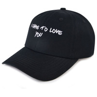 Casquette de baseball unisexe réglable avec broderie de logo personnalisé, couleur unie noire, pour cadeau promotionnel