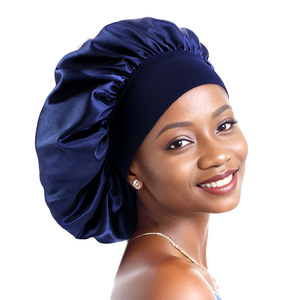 Go Party – Bonnets de nuit en satin extensible à large bord, 12 couleurs, pour femmes, chapeaux de chimiothérapie, bandanas, foulards - Product Image 2
