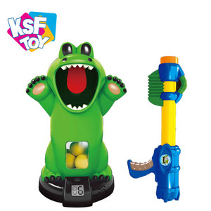 kids indoor playing funny shooting game toy crocodile shaped design safe EVA foam soft ball gun with counter - Product Image 2