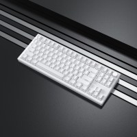 Clavier mécanique sans fil à joint de 87 touches, avec logo personnalisé, rétroéclairage RGB, interrupteurs rouges, programmable