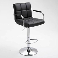 Fauteuil de Coiffure et de Barbier Réglable Économique, Chaise Haute de Comptoir Pivotante, Tabouret de Bar en Métal pour Maison ou Hôtel, Style Loisir