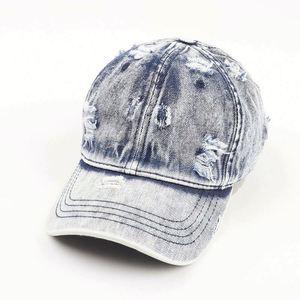หมวกเบสบอลยีนส์วินเทจขายส่ง หมวกทรงแด๊ดแฮท แบบซักทำสีซีดสไตล์ย้อนยุค สำหรับทุกเพศ ทุกโอกาส สวมใส่ได้ทุกฤดู - Product Image 4