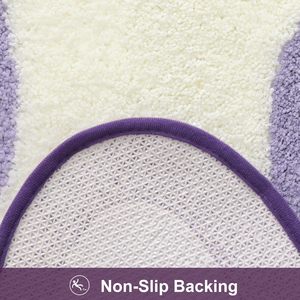 <span class=keywords><strong>Tapis</strong></span> de bain antidérapant en microfibre absorbant de forme irrégulière violet pour salle de bain et lavabo - Product Image 4