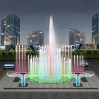 Fontaine de sol ronde à commande programmée, certifiée CE et ISO, pour usage commercial ou professionnel
