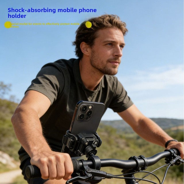 Shockproof Waterproof ABS+Silicone Bike Phone Mount 360 Rotation One Touch Lock for Electric Bicycle Motorcycle Universal Phone