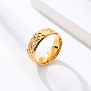 Frosted Titanium Steel <b>Ring</b> Geometric Pattern Unisex Fashion Jewelry Gift Index Finger Band K-R454 - Product Image 4