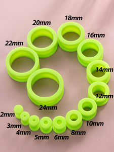 بيع بالجملة أزياء الجسم المجوهرات الاكريليك inkycolor مقاييس الأذن 2 p1.2-24 المسمار سدادات الأذن Y2K المجوهرات منفذ المصنع أسلوب لطيف - Product Image 6