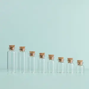 luxuriöse 10 ml mini-flasche Glas Stern Herz Wunschflasche mit Korkenverschluss Weihnachten und Neujahr Treibflasche