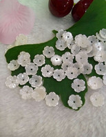 Perles de fleurs en coquillage sculptées à la main, motif coquillage, 5 pétales, nacre, 8mm, 10mm, 12mm, à prix abordable