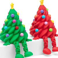 Modèle d'arbre de Noël imprimé en 3D, ornement de bureau créatif, décoration de Noël originale pour la maison, décoration de chambre, artisanat en plastique